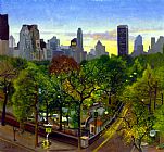 Park Canvas Paintings - Central Park Twlight